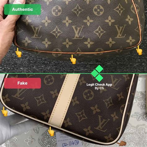 fake louis vuitton yellow stitching|false louis vuitton.